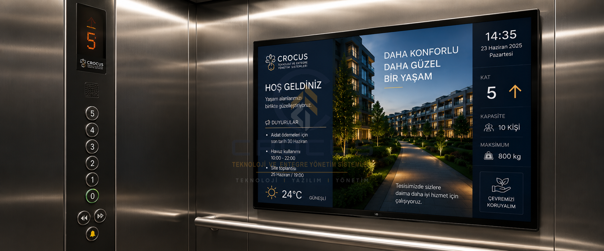 Asansör Bilgilendirme ve Duyuru Ekranları