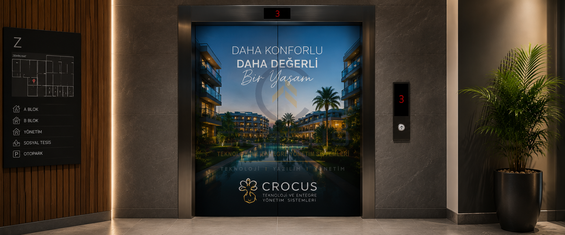 Asansör Kapılarına Dijital Baskı Reklam Uygulamaları